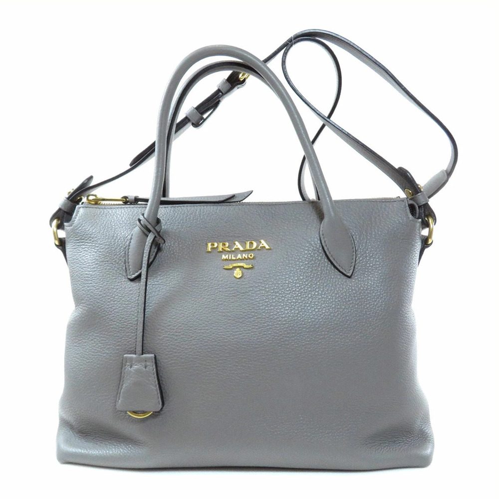 Prada Dual Strap Convertible Open Tote Vitello Daino gray - Picture 11 of 11
